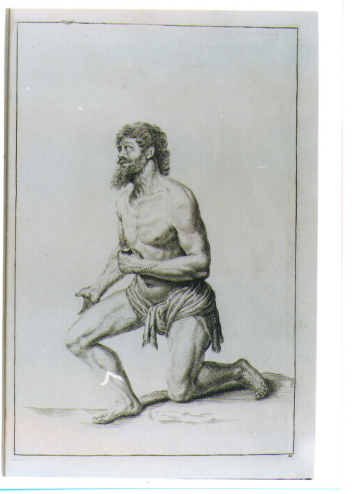 FIGURA MASCHILE IN GINOCCHIO (stampa) di De Lairesse Gèrard (CERCHIA) (sec. XVIII)