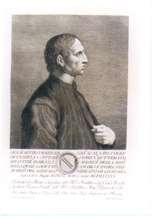 RITRATTO DI BARTOLOMEO DELLA SCALA (stampa) di Vascellini Gaetano, Traballesi Giuliano (sec. XVIII)