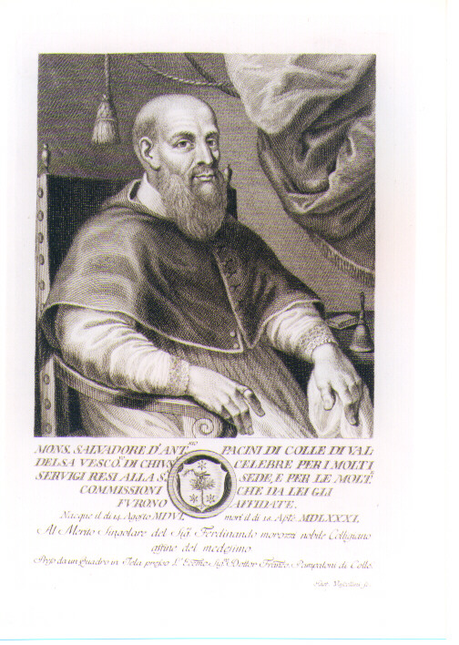 RITRATTO DI SALVATORE PACINI (stampa) di Vascellini Gaetano (sec. XVIII)