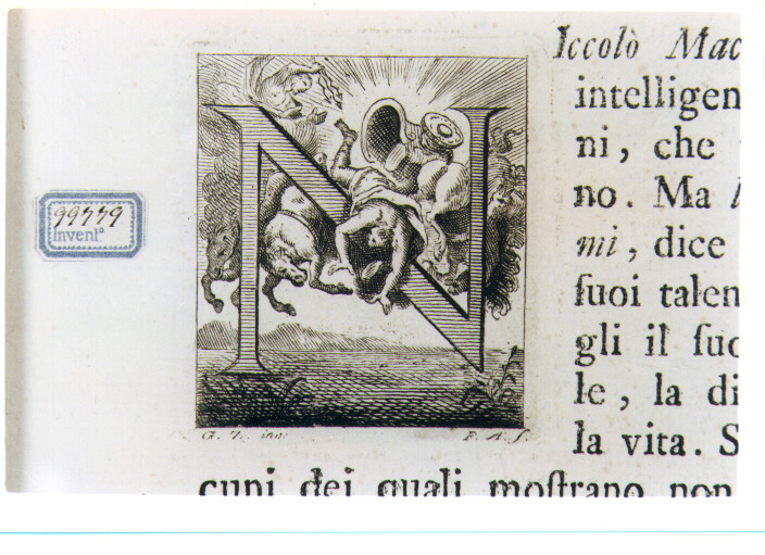 CAPOLETTERA N CON CADUTA DI FETONTE (stampa) di Zocchi Giuseppe, Allegrini Francesco (sec. XVIII)