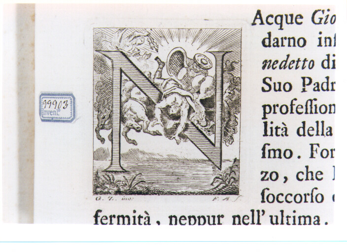 CAPOLETTERA N CON CADUTA DI FETONTE (stampa) di Zocchi Giuseppe, Allegrini Francesco (sec. XVIII)