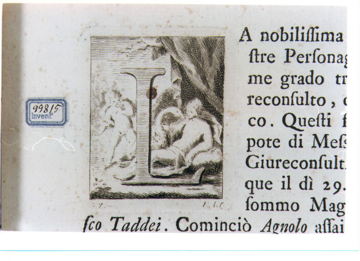 CAPOLETTERA L CON LEDA E IL CIGNO (stampa) di Zocchi Giuseppe, Allegrini Francesco (sec. XVIII)