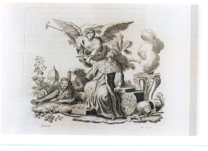 ALLEGORIA DELLA GLORIA DI FIRENZE (stampa) di Zocchi Giuseppe, Allegrini Francesco (sec. XVIII)