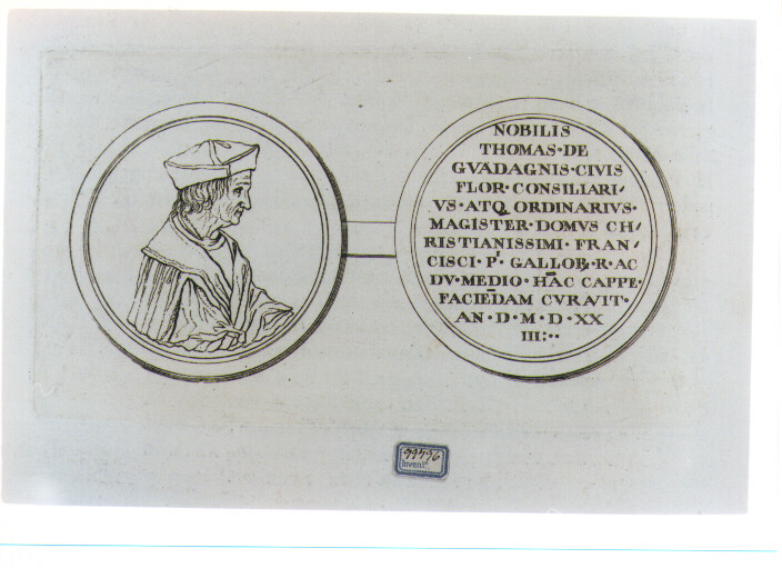 RECTO E VERSO DI MEDAGLIA CELEBRATIVA DI TOMMASO GUADAGNI (stampa) di Allegrini Francesco (attribuito) (sec. XVIII)