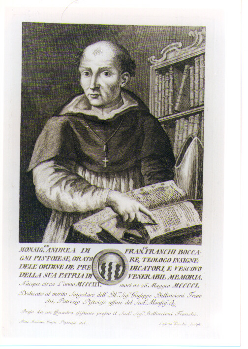 RITRATTO DI ANDREA FRANCHI BOCCAGNI (stampa) di Zocchi Cosimo, Giusti Giacinto (sec. XVIII)