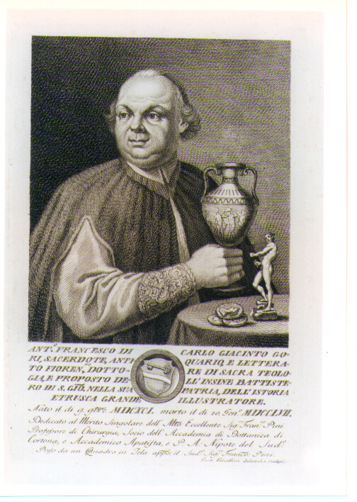 RITRATTO DI ANTON FRANCESCO GORI (stampa) di Vascellini Gaetano (sec. XVIII)