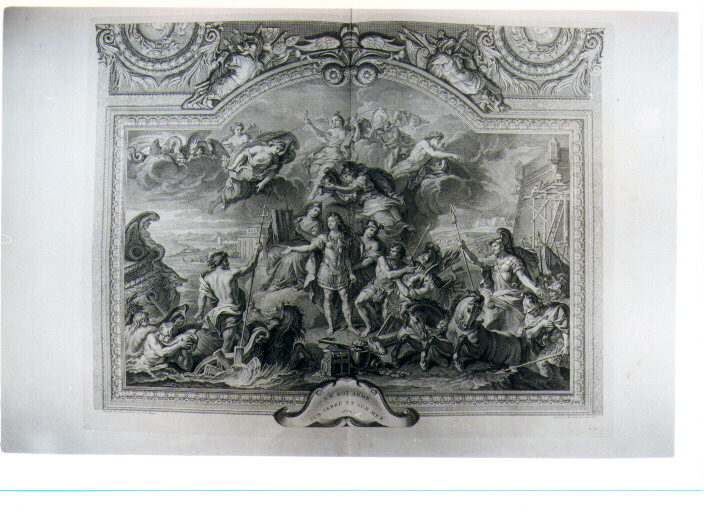 LUIGI XIV ARMA L'ESERCITO E LA FLOTTA (stampa) di Lebrun Charles, Cars Laurent, Masse Jean Baptiste (sec. XVIII)
