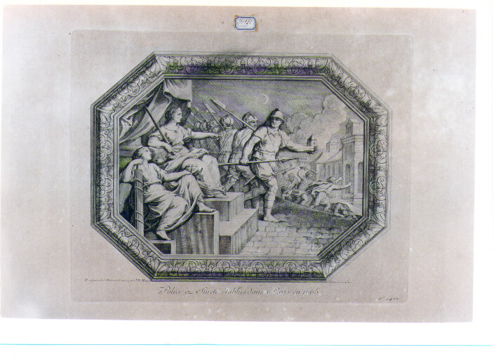 REPRESSIONE DEI DELITTI A PARIGI NEL 1665 (stampa) di Lebrun Charles, Cars Laurent, Masse Jean Baptiste (sec. XVIII)