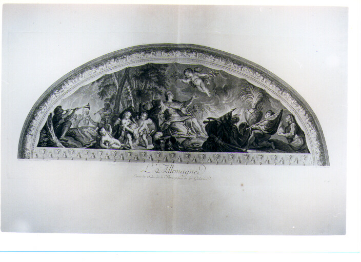 ALLEGORIA DELLA GERMANIA (stampa) di Lebrun Charles, Masse Jean Baptiste (sec. XVIII)