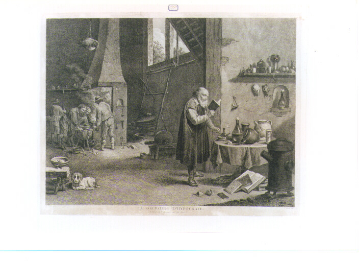 FARMACISTA (stampa controfondata smarginata) di Teniers David il Giovane, Basan Pierre François (seconda metà sec. XVIII)