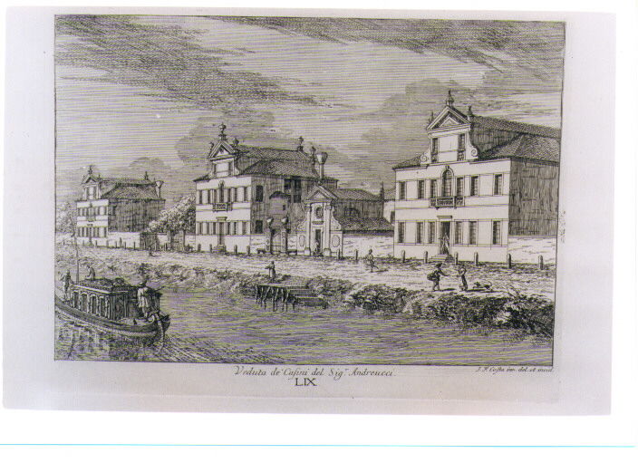 VEDUTA DEI CASINI DEL SIGNOR ANDREUCCI (stampa) di Costa Giovanni Francesco (sec. XVIII)