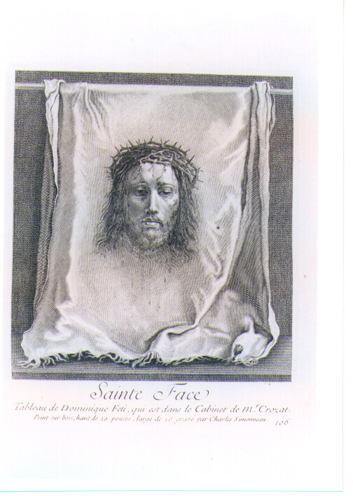 SACRA SINDONE (stampa) di Fetti Domenico, Simonneau Charles Louis il Vecchio (sec. XVIII)