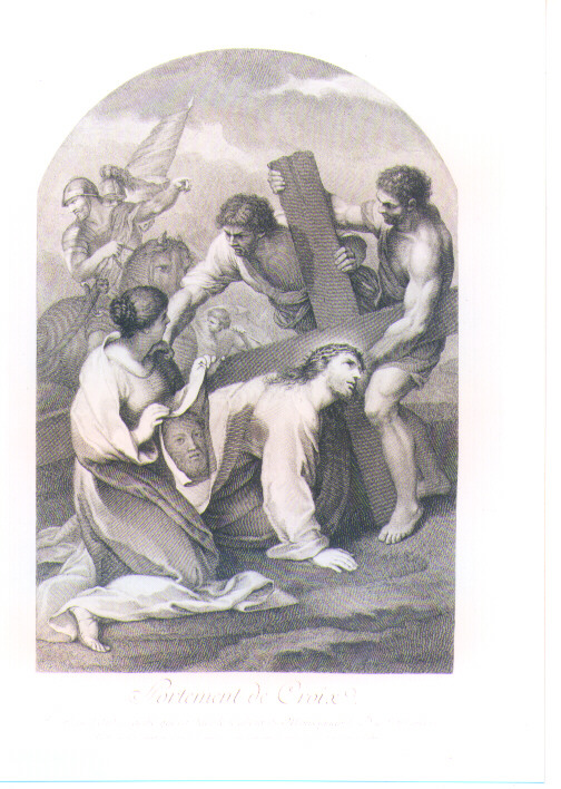 CRISTO PORTACROCE (stampa) di Sacchi Andrea, Vallée Simon (sec. XVIII)