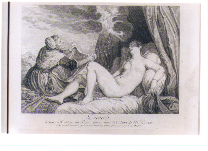 DANAE (stampa) di Vecellio Tiziano, Desplaces Louis (sec. XVIII)