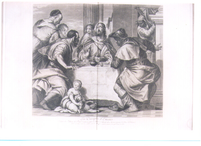 CENA IN EMMAUS (stampa) di Caliari Paolo detto Paolo Veronese, Duflos Claude (sec. XVIII)