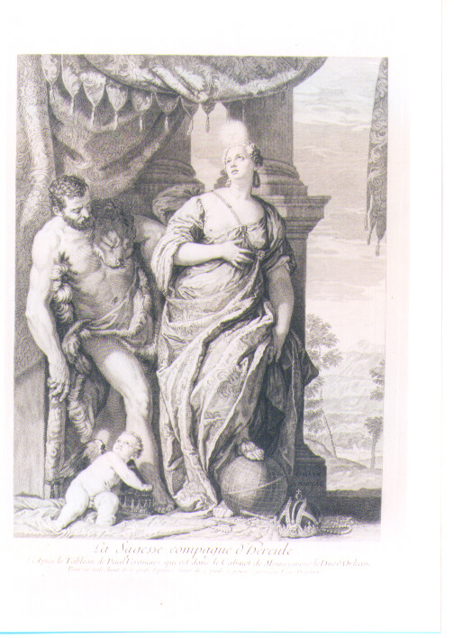 ERCOLE E LA SAGGEZZA (stampa) di Caliari Paolo detto Paolo Veronese, Desplaces Louis (sec. XVIII)