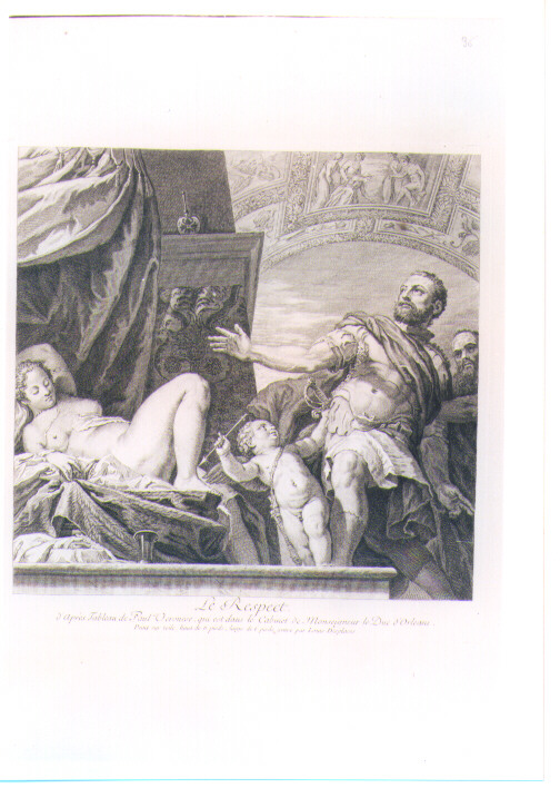 ALLEGORIA DEL RISPETTO (stampa) di Caliari Paolo detto Paolo Veronese, Desplaces Louis (sec. XVIII)