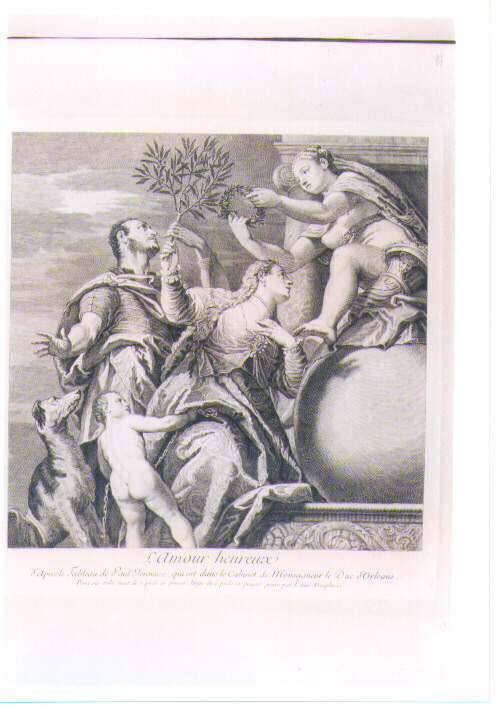 ALLEGORIA DELL'AMORE VITTORIOSO (stampa) di Caliari Paolo detto Paolo Veronese, Desplaces Louis (sec. XVIII)