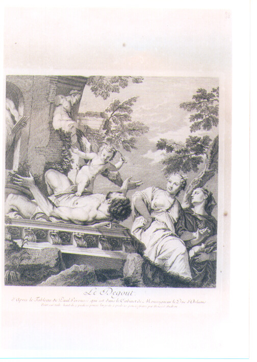 ALLEGORIA DEL DISGUSTO (stampa) di Caliari Paolo detto Paolo Veronese, Audran Benoit II (sec. XVIII)