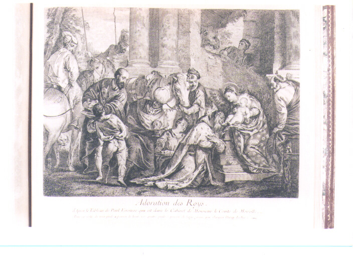 adorazione dei Re Magi (stampa) di Caliari Paolo detto Paolo Veronese, Le Bas Jacques Philippe (sec. XVIII)