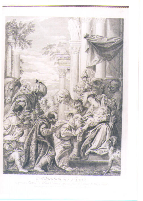 adorazione dei Re Magi (stampa) di Caliari Paolo detto Paolo Veronese, Dupuis Nicolas Gabriel (sec. XVIII)