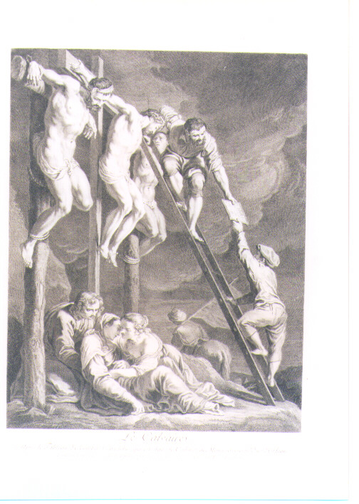 CROCIFISSIONE DI CRISTO (stampa) di Carracci Annibale, Desplaces Louis (sec. XVIII)