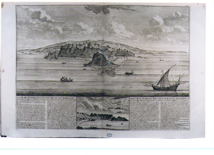DUE VEDUTE DELLA CITTA' DI TROPEA (stampa) di Fortuyn Willem (attribuito) (sec. XVIII)