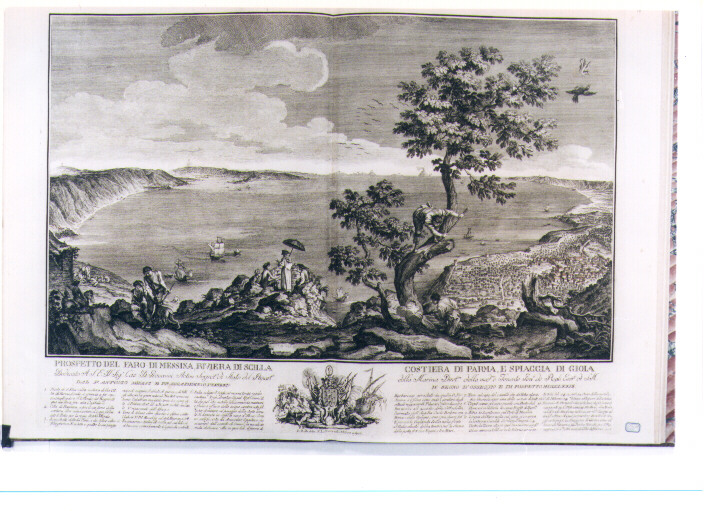 VEDUTA DEL LITORALE DEL REGNO DELLE DUE SICILIE (stampa) di La Marra Francesco, Bovi Mariano, Rulli B (sec. XVIII)