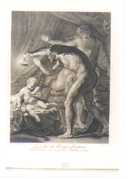 ERCOLE BAMBINO SOFFOCA I SERPENTI (stampa) di Batoni Pompeo Girolamo, Faucci Carlo, Morghen Giovanni Elia (sec. XVIII)