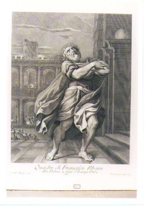 PENTIMENTO DI SAN PIETRO (stampa) di Albani Francesco, Gregori Ferdinando, Morghen Giovanni Elia (sec. XVIII)