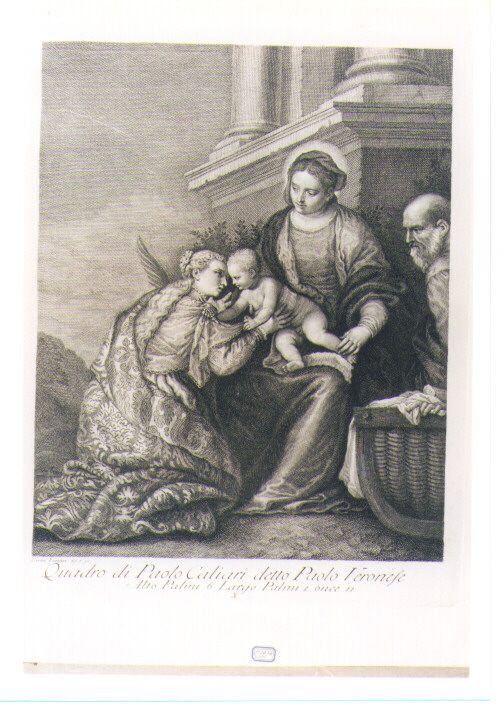 MATRIMONIO MISTICO DI SANTA CATERINA D'ALESSANDRIA (stampa) di Caliari Paolo detto Paolo Veronese, Lorenzi Lorenzo (sec. XVIII)