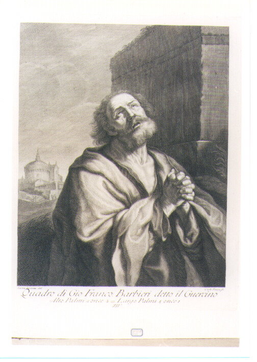 SAN PIETRO (stampa) di Barbieri Giovan Francesco detto Guercino, Faucci Carlo, Lorenzi Lorenzo (sec. XVIII)