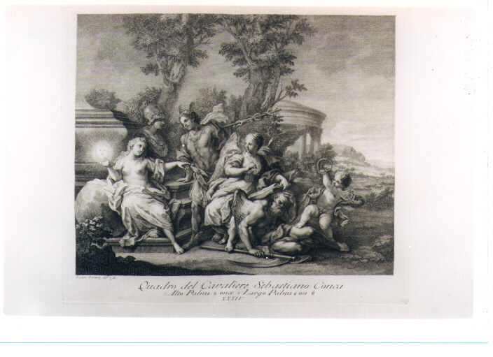 ALLEGORIA DELLA STORIA (stampa) di Conca Sebastiano, Lorenzi Lorenzo (sec. XVIII)
