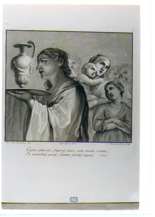 FIGURA FEMMINILE CON BROCCA (stampa) di Franceschini Marcantonio, Vanni Violanta, Lorenzi Lorenzo (sec. XVIII)