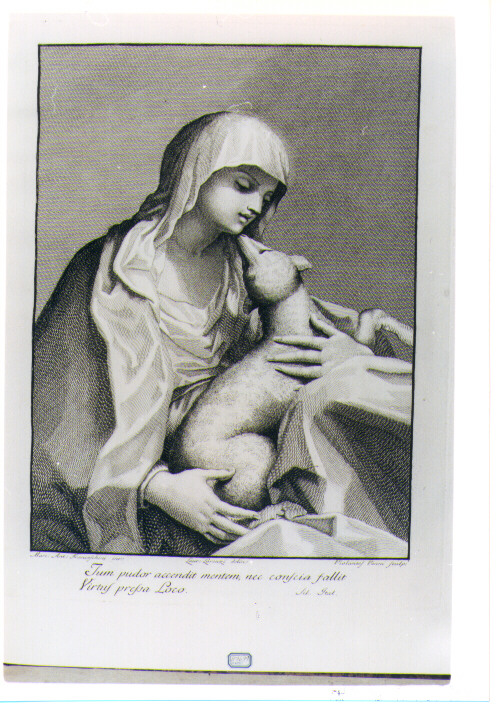 FIGURA FEMMINILE CON AGNELLO (stampa) di Franceschini Marcantonio, Vanni Violanta, Lorenzi Lorenzo (sec. XVIII)