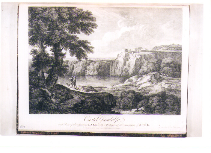VEDUTA DI CASTEL GANDOLFO (stampa) di Bolognese Francesco, Vivares François, Chatelain Jean Baptiste Claude, Goupy Joseph (sec. XVIII)