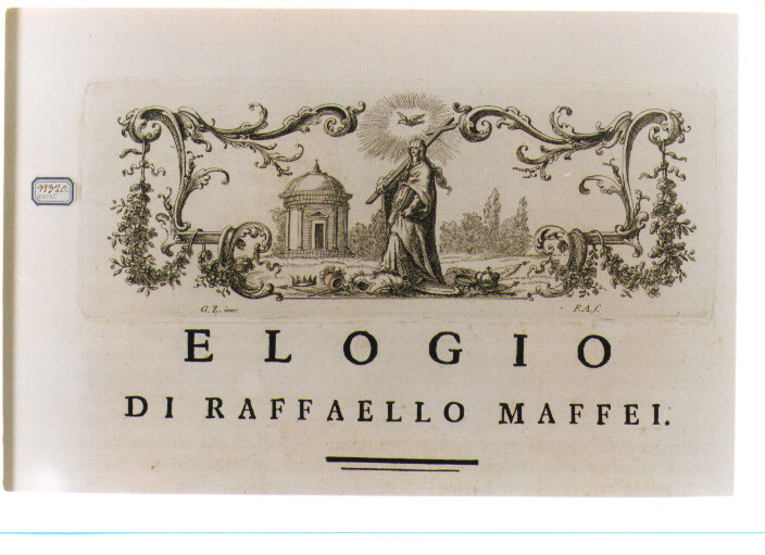 ALLEGORIA DELLA RELIGIONE (stampa) di Zocchi Giuseppe, Allegrini Francesco (sec. XVIII)
