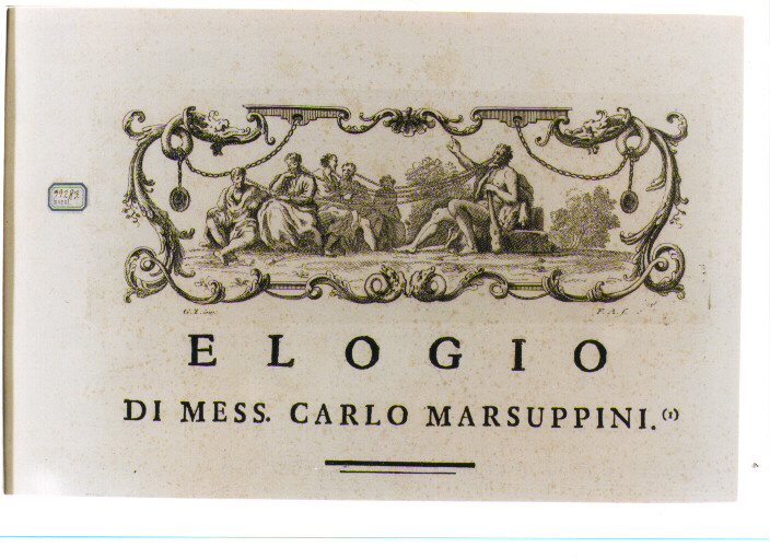 ALLEGORIA DELLA FORZA DELL'ELOQUENZA (stampa) di Zocchi Giuseppe, Allegrini Francesco (sec. XVIII)