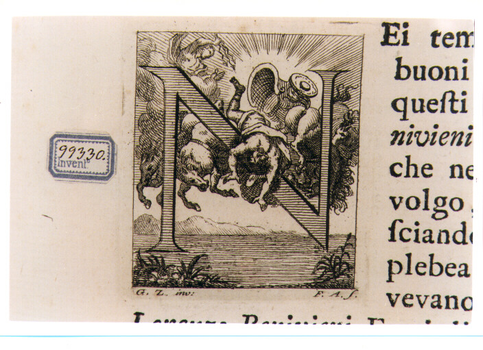 CAPOLETTERA N CON CADUTA DI FETONTE (stampa) di Zocchi Giuseppe, Allegrini Francesco (sec. XVIII)
