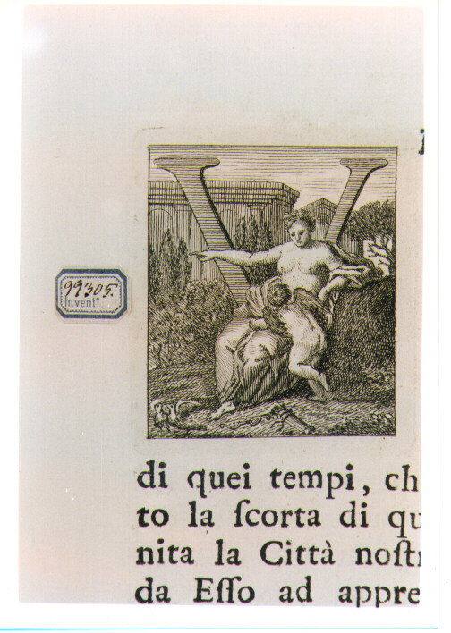 CAPOLETTERA V CON VENERE E CUPIDO (stampa) di Allegrini Francesco (attribuito) (sec. XVIII)