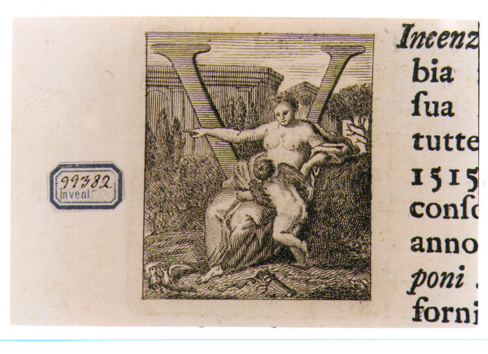 CAPOLETTERA V CON VENERE E CUPIDO (stampa) di Allegrini Francesco (attribuito) (sec. XVIII)
