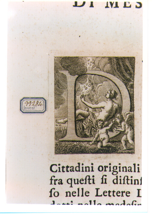 CAPOLETTERA D CON DANAE (stampa) di Allegrini Francesco (attribuito) (sec. XVIII)