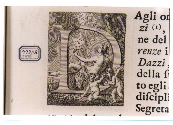 CAPOLETTERA D CON DANAE (stampa) di Allegrini Francesco (attribuito) (sec. XVIII)