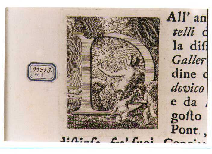 CAPOLETTERA D CON DANAE (stampa) di Allegrini Francesco (attribuito) (sec. XVIII)