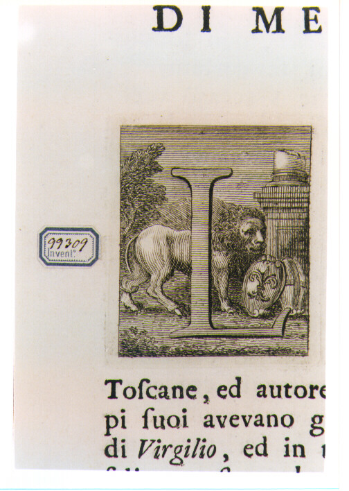 CAPOLETTERA L CON LEONE (stampa) di Allegrini Francesco (attribuito) (sec. XVIII)