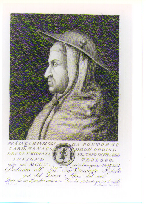RITRATTO DI FRA LUCA MANZUOLI (stampa) di Allegrini Francesco, Zocchi Giuseppe (sec. XVIII)