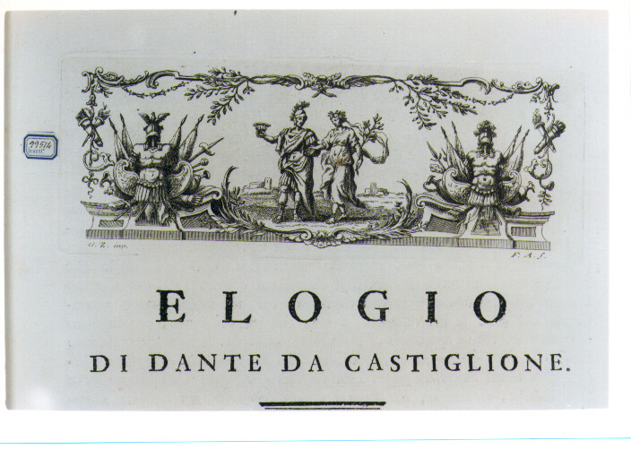 ALLEGORIA DELLA PACE E DELLA GUERRA (stampa) di Zocchi Giuseppe, Allegrini Francesco (sec. XVIII)