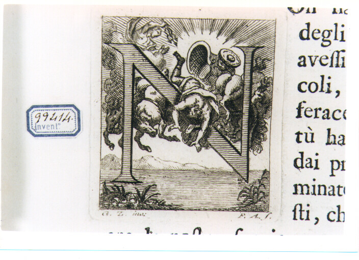 CAPOLETTERA N CON CADUTA DI FETONTE (stampa) di Zocchi Giuseppe, Allegrini Francesco (sec. XVIII)