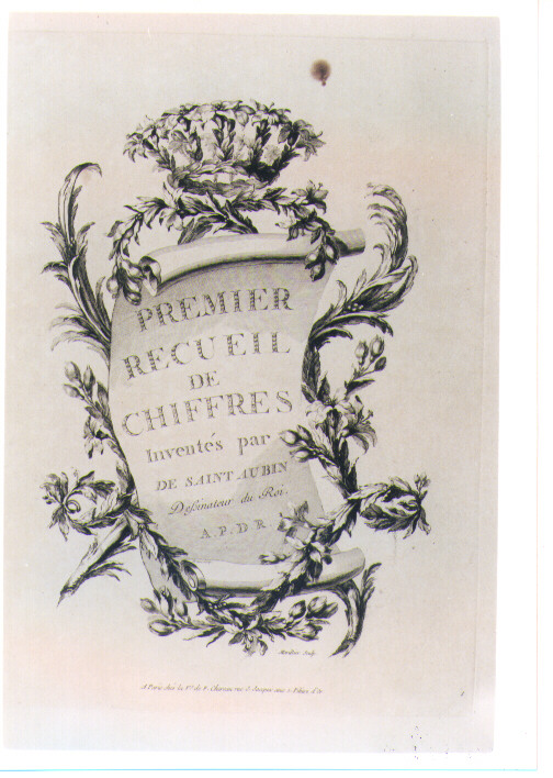 CARTIGLIO E MOTIVI FLOREALI (stampa) di De Saint Aubin Charles Germain, Marillier Clement Pierre (sec. XVIII)