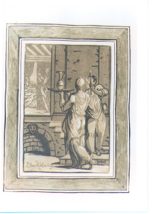 NASCITA DI MARIA VERGINE E FIGURE FEMMINILI (stampa a colori) di Mazzola Francesco detto Parmigianino, Zanetti Anton Maria (sec. XVIII)